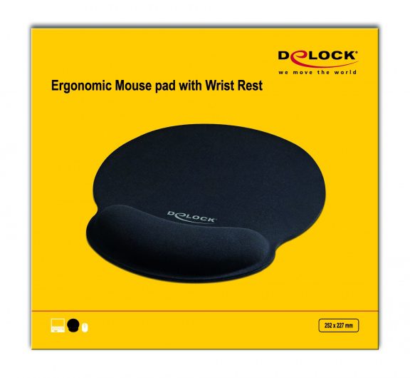 DELOCK Mousepad 12559 με στήριγμα καρπού, 252 x 227mm, μαύρο 4 DELOCK Mousepad 12559 με στήριγμα καρπού, 252 x 227mm, μαύρο - Image 4
