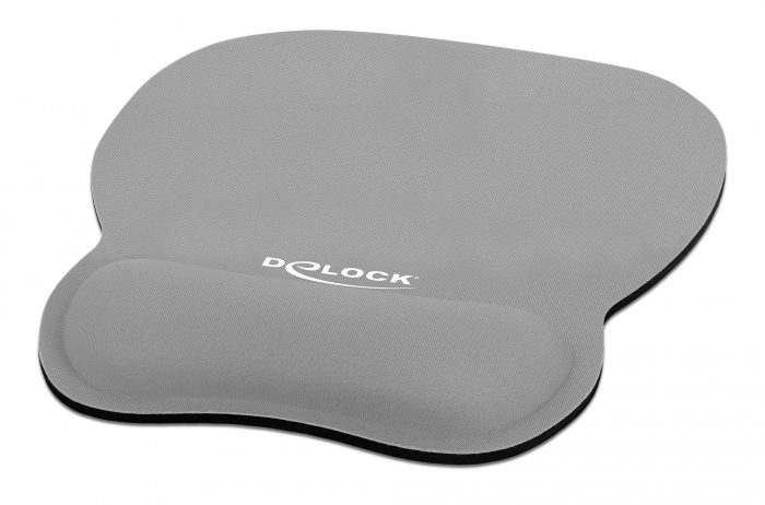 DELOCK Mousepad 12698 με στήριγμα καρπού, 245x206 mm, γκρι 1 DELOCK Mousepad 12698 με στήριγμα καρπού