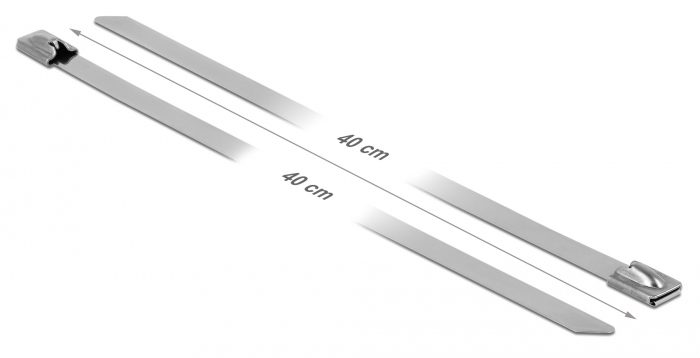 DELOCK μεταλλικός σφιγκτήρας καλωδίων 18773, 400x7.9mm, 10τμχ 1 DELOCK μεταλλικός σφιγκτήρας καλωδίων 18773
