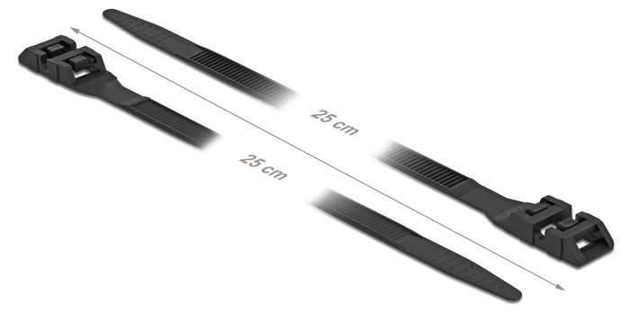 DELOCK Δεματικά καλωδίων 18889, 250x9mm, μαύρο, 10τμχ 1 DELOCK Δεματικά καλωδίων 18889