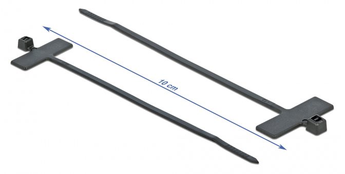DELOCK Δεματικά καλωδίων 18958 με ετικέτα, 100x2.5mm, μαύρα, 10τμχ 1 DELOCK Δεματικά καλωδίων 18958 με ετικέτα