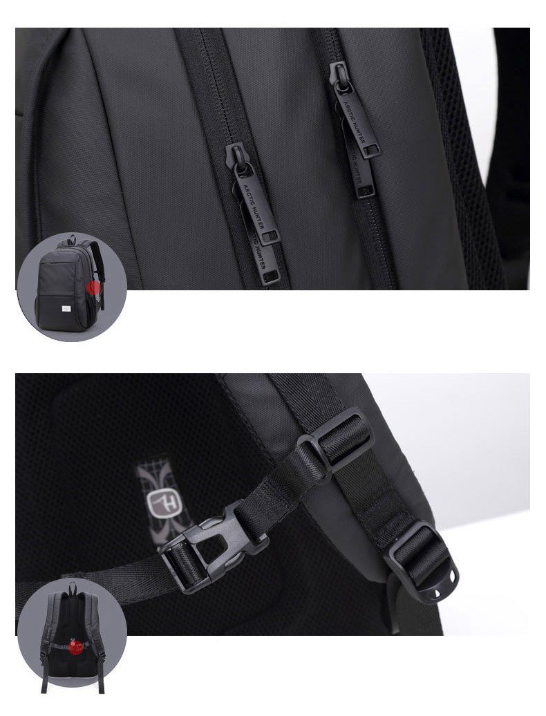 ARCTIC HUNTER τσάντα πλάτης 20005-BK με θήκη laptop, αδιάβροχη, μαύρη 5 ARCTIC HUNTER τσάντα πλάτης 20005-BK με θήκη laptop, αδιάβροχη, μαύρη - Image 5