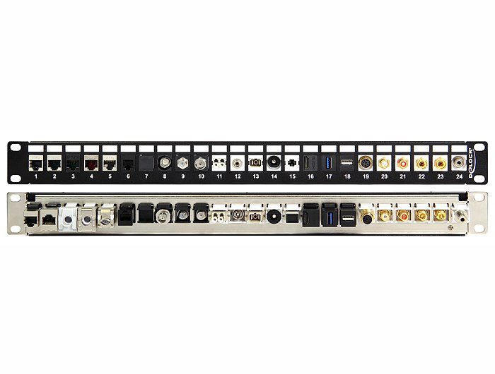 DELOCK Keystone Patch Panel, για 19" rack, 24 ports, μαύρο 2 για 19" rack