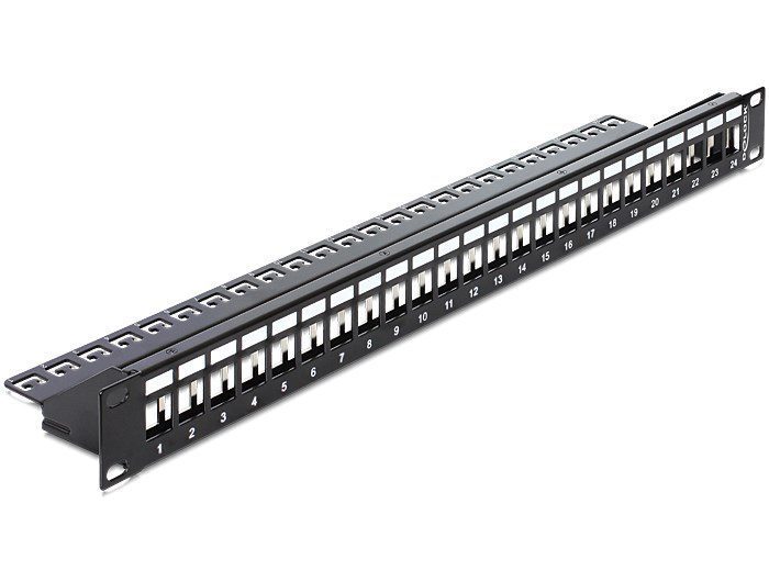 DELOCK Keystone Patch Panel, για 19" rack, 24 ports, μαύρο 1 DELOCK Keystone Patch Panel
