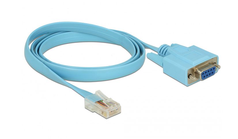 DELOCK Καλώδιο Serial RS-232 DB9 female σε RJ45 male, 1m, μπλε 2 1m