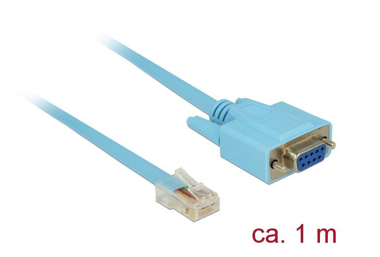 DELOCK Καλώδιο Serial RS-232 DB9 female σε RJ45 male, 1m, μπλε 1 DELOCK Καλώδιο Serial RS-232 DB9 female σε RJ45 male