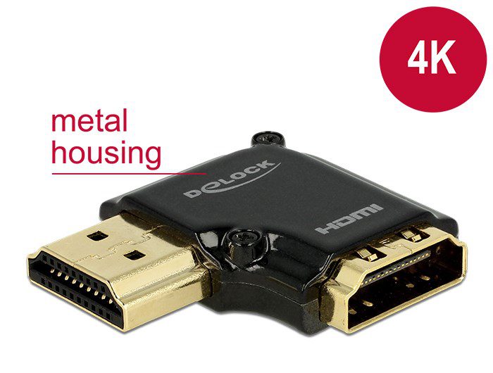 DELOCK HDMI Αντάπτορας HDMI-A female σε male, High Speed, 90°, left 1 DELOCK HDMI Αντάπτορας HDMI-A female σε male