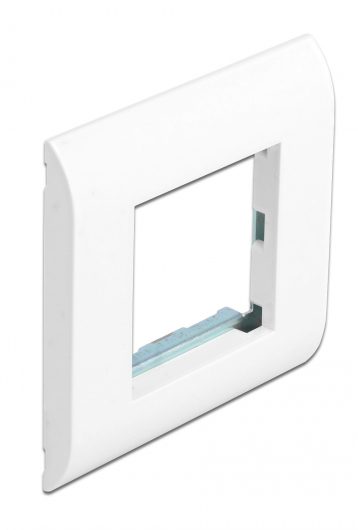DELOCK module βάση πρίζας με frame Easy 45 81300, 80x80mm, λευκό 1 DELOCK module βάση πρίζας με frame Easy 45 81300