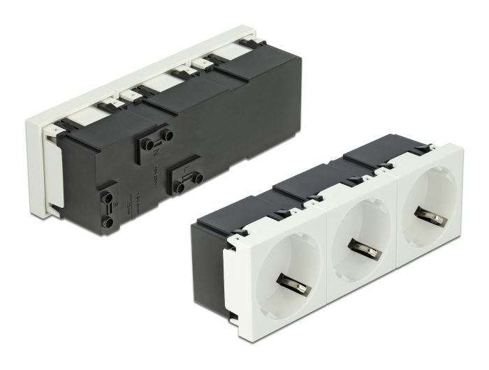 DELOCK τριπλό module πρίζας ρεύματος Easy 45 81323, 45°, 45x45mm, 5τμχ 1 DELOCK τριπλό module πρίζας ρεύματος Easy 45 81323