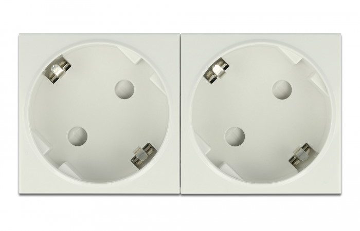 DELOCK διπλό module πρίζας ρεύματος Easy 45 81325, 45°, 45x45mm, 5τμχ 2 45°