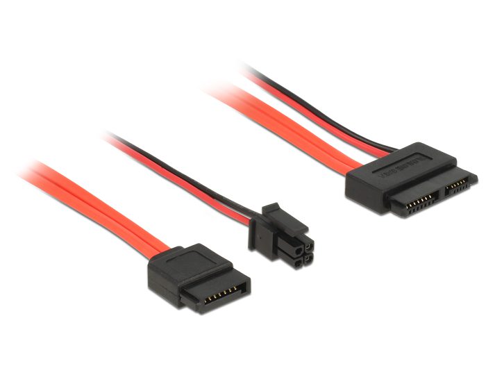 DELOCK Cable SATA 6Gb/s 7pin + 4pin σε SATA 13pin, γωνιακό 30 cm 1 DELOCK Cable SATA 6Gb/s 7pin + 4pin σε SATA 13pin