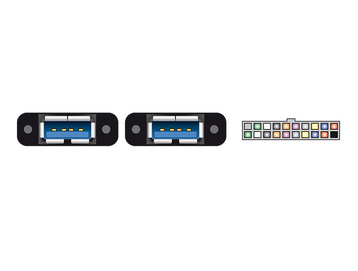 DELOCK Καλώδιο USB 3.0 19 pin header (F) σε 2x USB 3.0 Type-A (F), 80cm 2 80cm