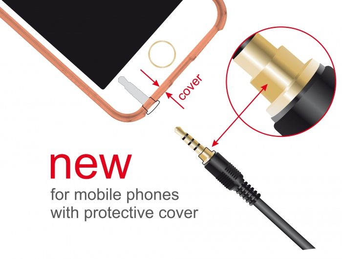 DELOCK καλώδιο Jack stereo σε Jack stereo 4pin 3.5mm, 90°, μαύρο, 3m 2 90°