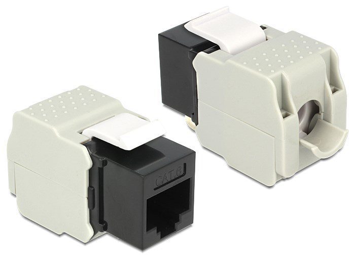 DELOCK Keystone Module RJ45 female, Cat.6 UTP, μαύρο 1 DELOCK Keystone Module RJ45 female