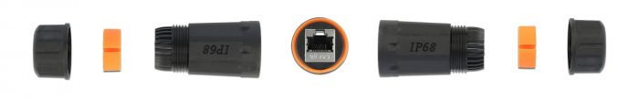 DELOCK αδιάβροχος αμφίδρομος σύνδεσμος RJ45 Cat.6A 86692, πορτοκαλί 2 πορτοκαλί