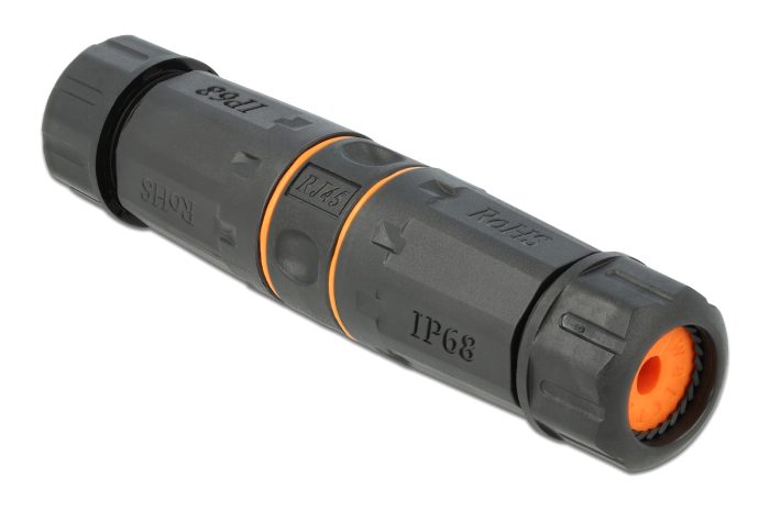 DELOCK αδιάβροχος αμφίδρομος σύνδεσμος RJ45 Cat.6A 86692, πορτοκαλί 1 DELOCK αδιάβροχος αμφίδρομος σύνδεσμος RJ45 Cat.6A 86692