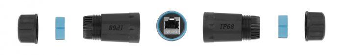 DELOCK αδιάβροχος αμφίδρομος σύνδεσμος RJ45 Cat.6A 86693, μπλε 2 μπλε
