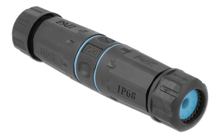 DELOCK αδιάβροχος αμφίδρομος σύνδεσμος RJ45 Cat.6A 86693, μπλε 1 DELOCK αδιάβροχος αμφίδρομος σύνδεσμος RJ45 Cat.6A 86693