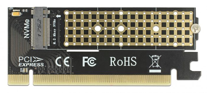 DELOCK Κάρτα Επέκτασης PCI-e x16 σε M.2 Key M 90300, NVMe 2 NVMe