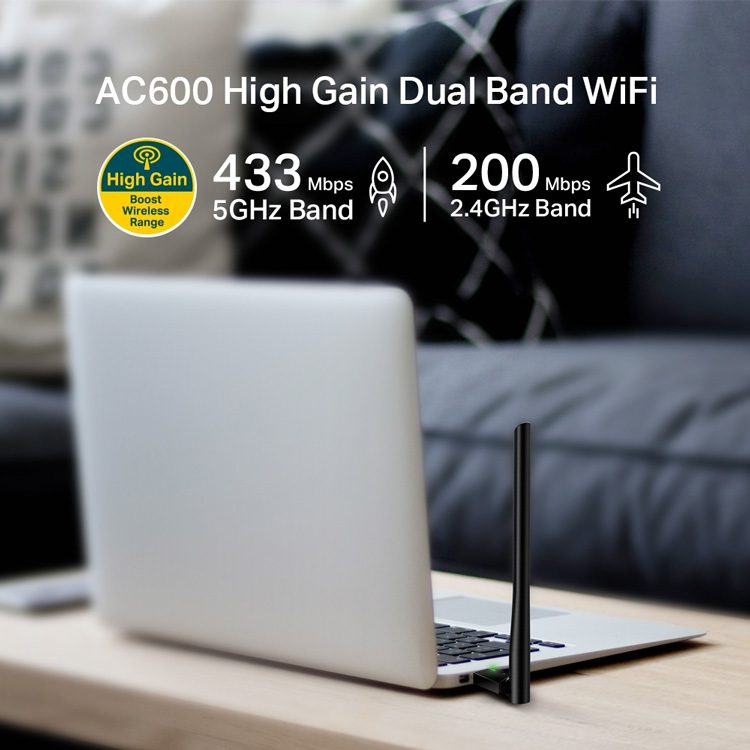 TP-LINK Wireless USB Adapter Archer T2U Plus, 5dBi, Dual Band, Ver. 1.0 2 5dBi