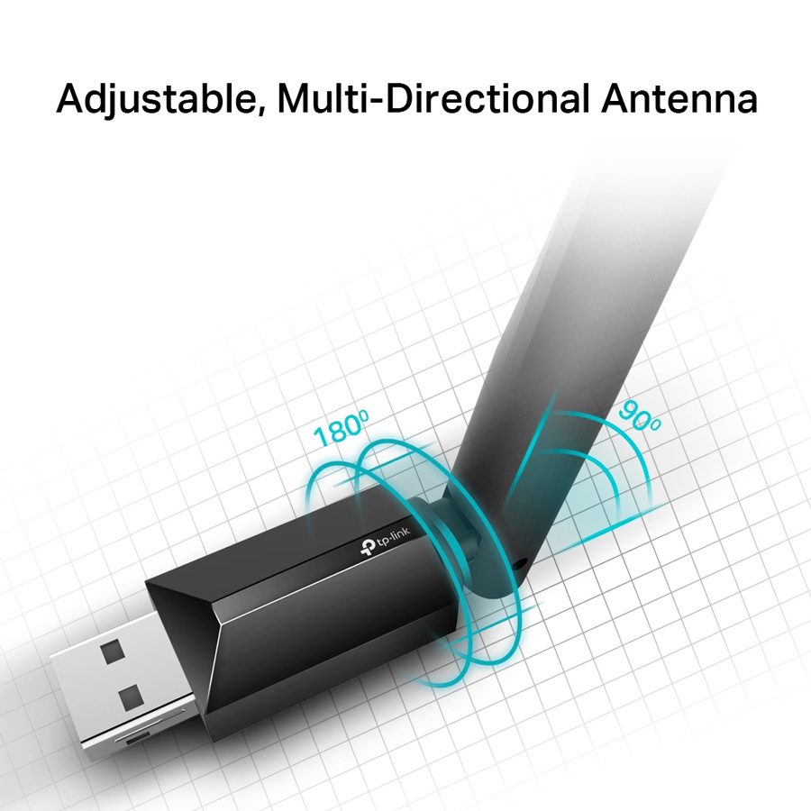 TP-LINK Wireless USB Adapter Archer T2U Plus, 5dBi, Dual Band, Ver. 1.0 4 Ver. 1.0
