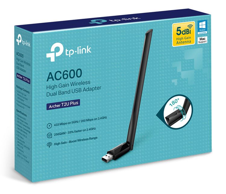 TP-LINK Wireless USB Adapter Archer T2U Plus, 5dBi, Dual Band, Ver. 1.0 5 TP-LINK Wireless USB Adapter Archer T2U Plus, 5dBi, Dual Band, Ver. 1.0 - Image 5