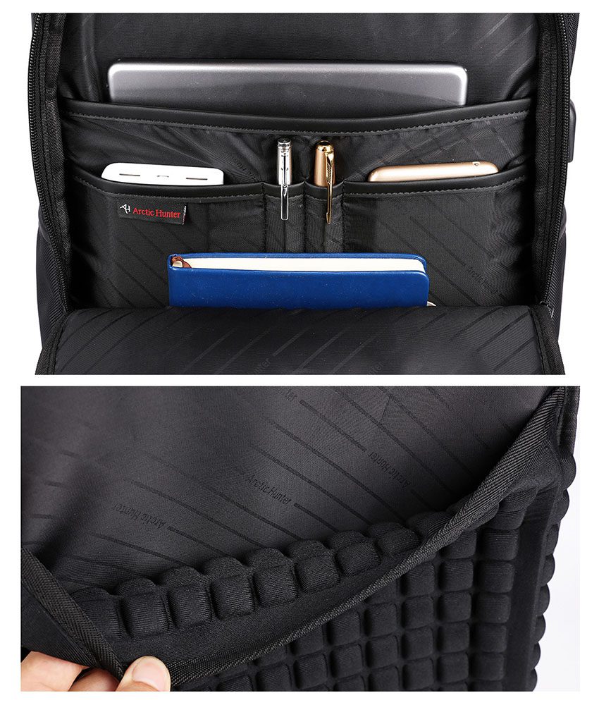 ARCTIC HUNTER τσάντα πλάτης B00120C-BK με θήκη laptop, αδιάβροχη, μαύρη 4 ARCTIC HUNTER τσάντα πλάτης B00120C-BK με θήκη laptop, αδιάβροχη, μαύρη - Image 4