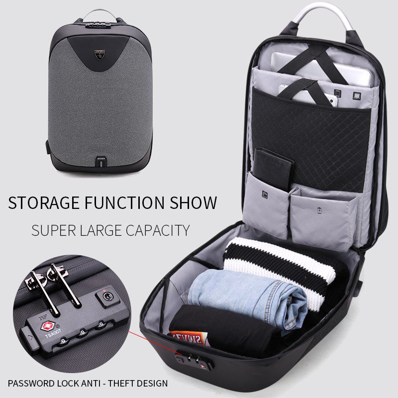 ARCTIC HUNTER τσάντα πλάτης B00208-DG με θήκη laptop, αδιάβροχη, γκρι 2 αδιάβροχη