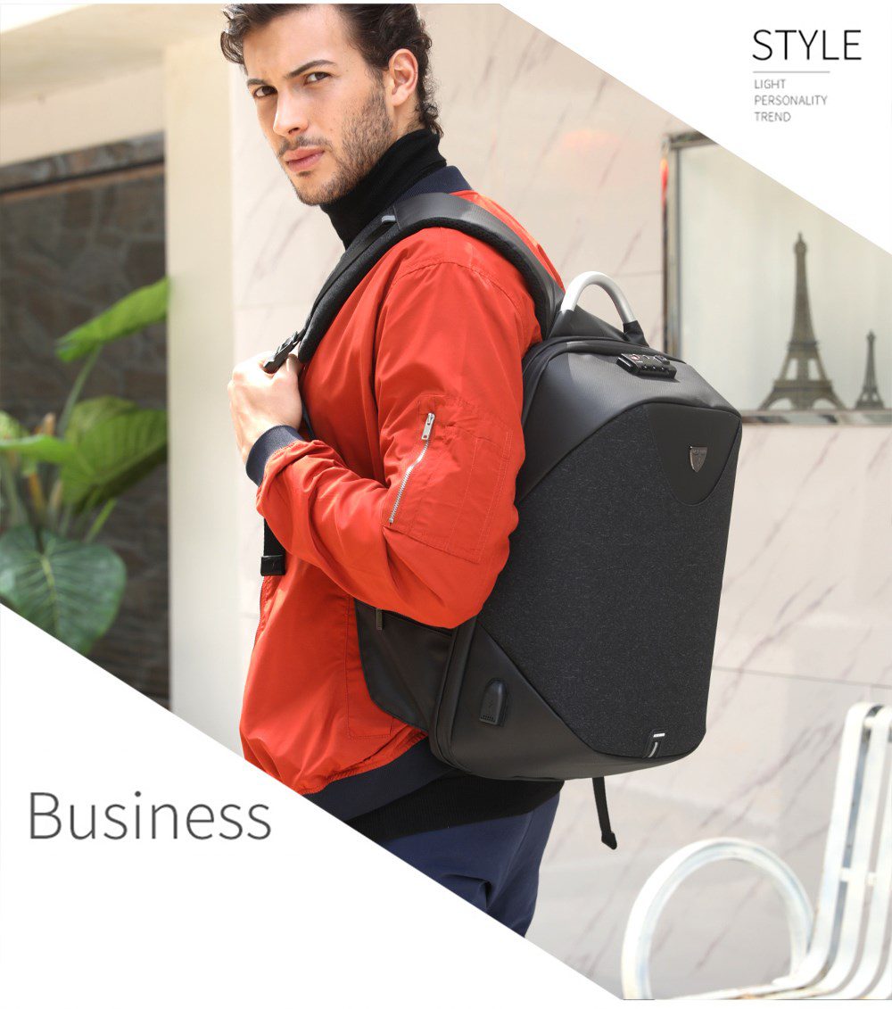 ARCTIC HUNTER τσάντα πλάτης B00208-DG με θήκη laptop, αδιάβροχη, γκρι 3 γκρι