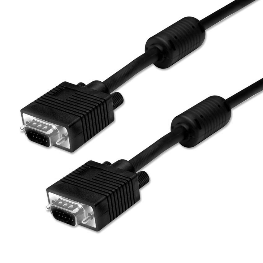 POWERTECH Καλώδιο VGA 15pin M-M, Full HD, Copper, 3+6, 2x ferrites, 1.5m 1 POWERTECH Καλώδιο VGA 15pin M-M
