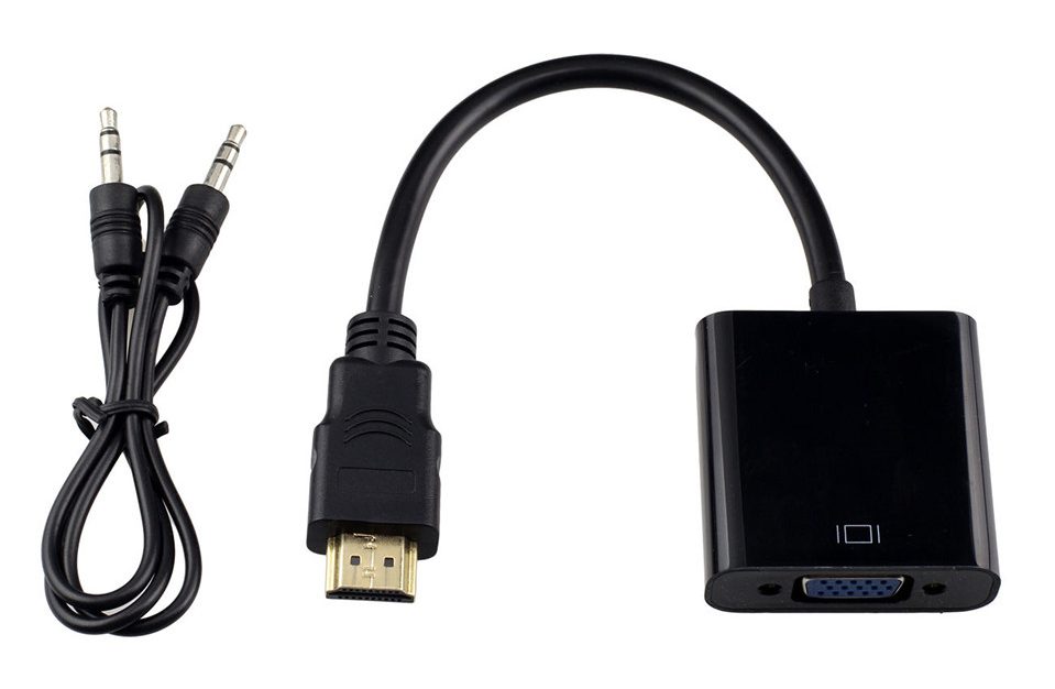 POWERTECH μετατροπέας HDMI σε VGA CAB-H071, με audio jack, μαύρο, 0.20m 1 POWERTECH μετατροπέας HDMI σε VGA CAB-H071