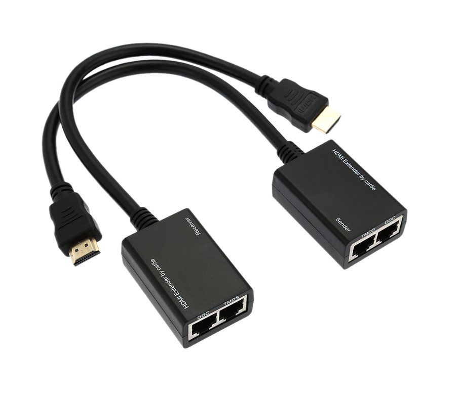 POWERTECH HDMI 19pin extender σε 2x UTP cat5e/6, HD, εώς 30m, Black 1 POWERTECH HDMI 19pin extender σε 2x UTP cat5e/6