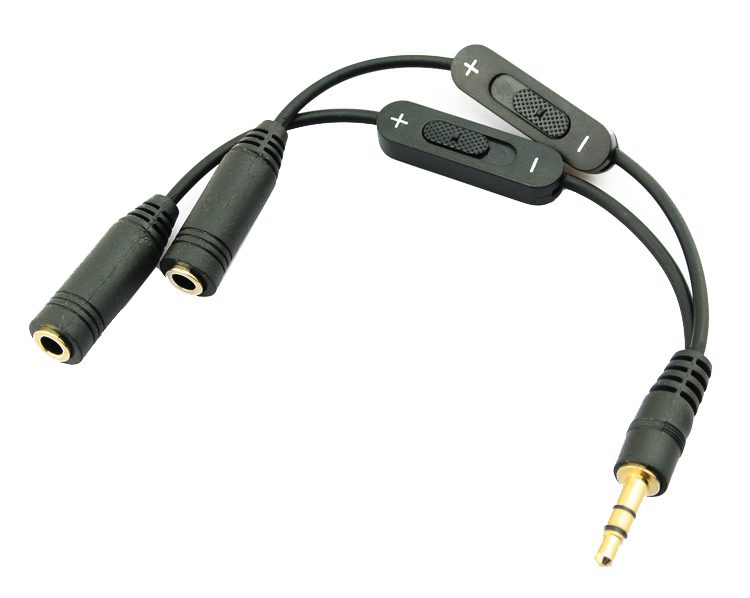 POWERTECH Splitter από jack 3.5mm σε 2x jack 3.5mm, Volume Control 1 POWERTECH Splitter από jack 3.5mm σε 2x jack 3.5mm