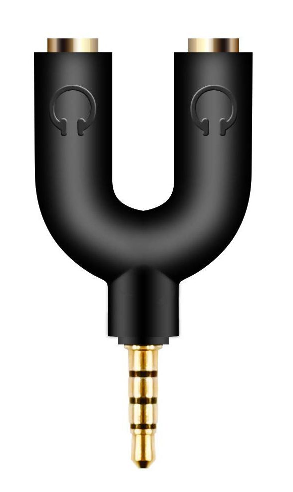 POWERTECH Splitter 3.5mm 4pin (M) σε 2x 3.5mm 4pin (F) CAB-J040, μαύρο 1 POWERTECH Splitter 3.5mm 4pin (M) σε 2x 3.5mm 4pin (F) CAB-J040