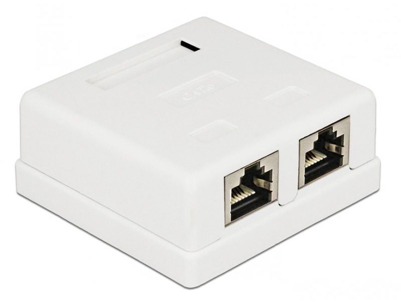 POWERTECH Επιτοίχια πρίζα δικτύου 2 θυρών, Cat.6 UTP, λευκή 1 POWERTECH Επιτοίχια πρίζα δικτύου 2 θυρών