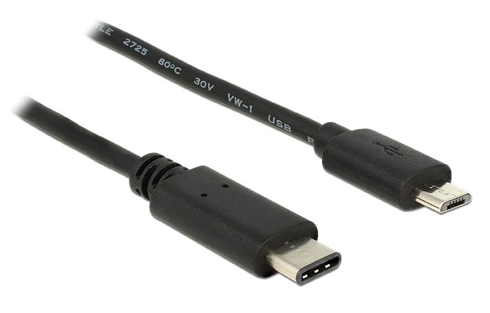 POWERTECH Καλώδιο USB Type-C σε USB Micro CAB-UC011, 1m, μαύρο 1 POWERTECH Καλώδιο USB Type-C σε USB Micro CAB-UC011