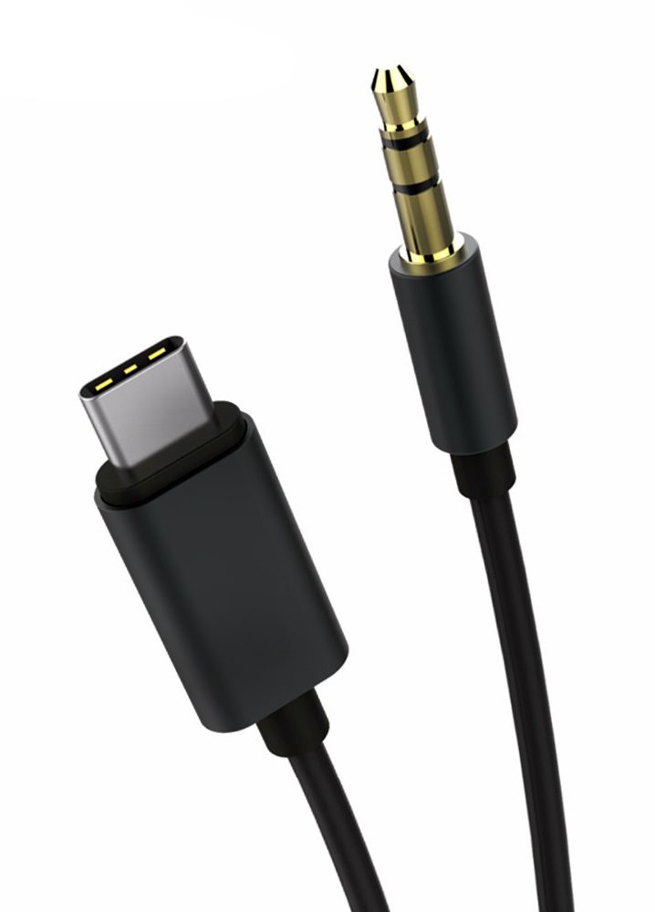 POWERTECH Καλώδιο USB Type-C σε jack 3.5mm ,1m, Black 1 POWERTECH Καλώδιο USB Type-C σε jack 3.5mm