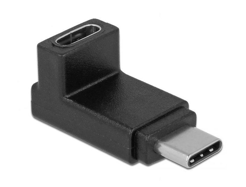 POWERTECH Adapter USB 3.1 Type-C male σε female, 90° up/down, μαύρο 1 POWERTECH Adapter USB 3.1 Type-C male σε female
