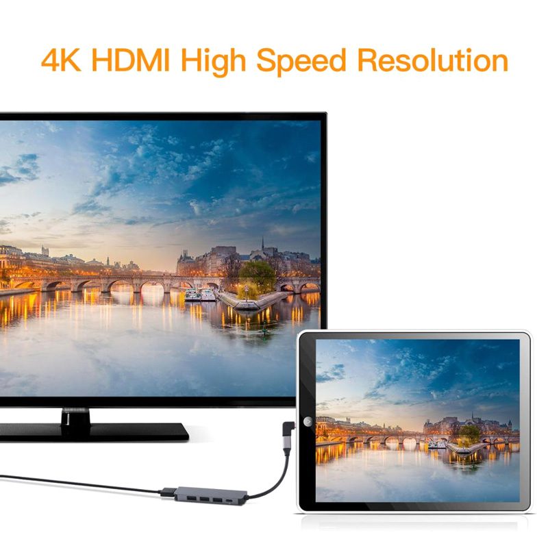 USB Type-C HUB CAB-UC045, 3x USB 3.0, USB-C PD, HDMI 4K 2 3x USB 3.0