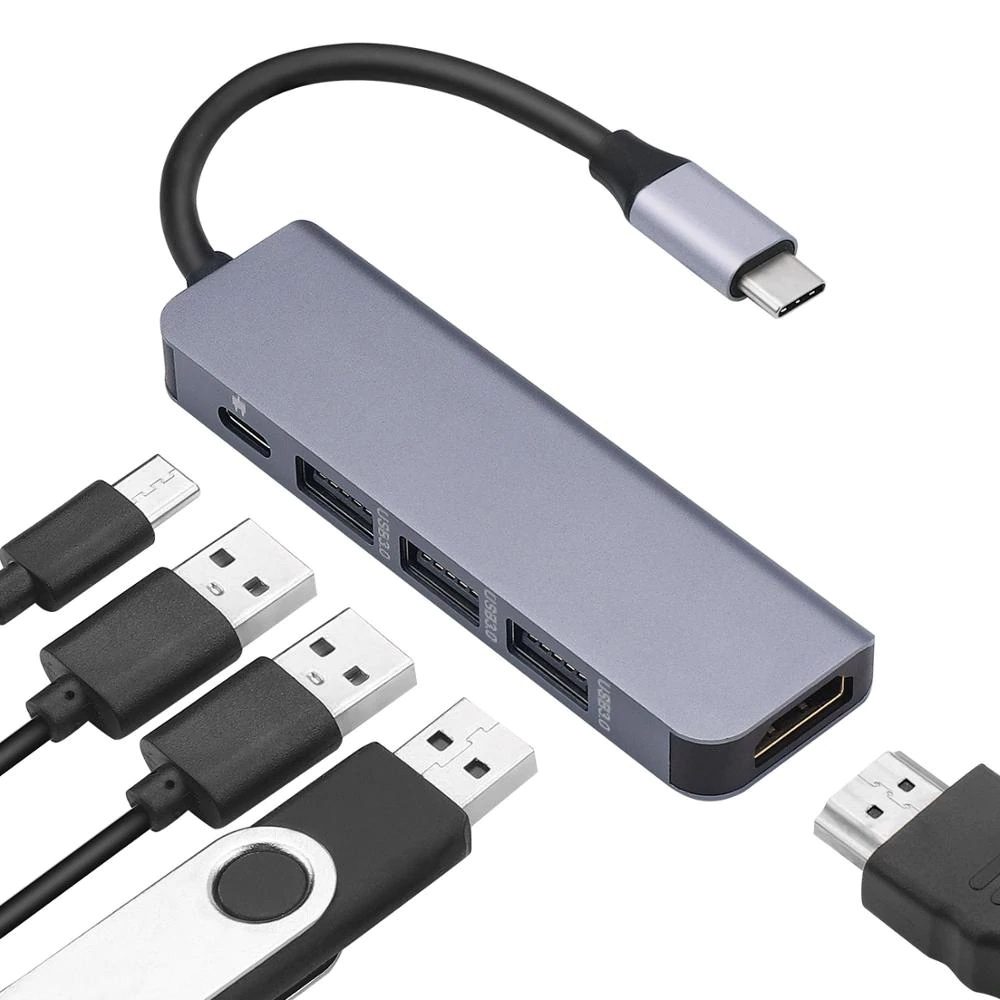 USB Type-C HUB CAB-UC045, 3x USB 3.0, USB-C PD, HDMI 4K 4 HDMI 4K
