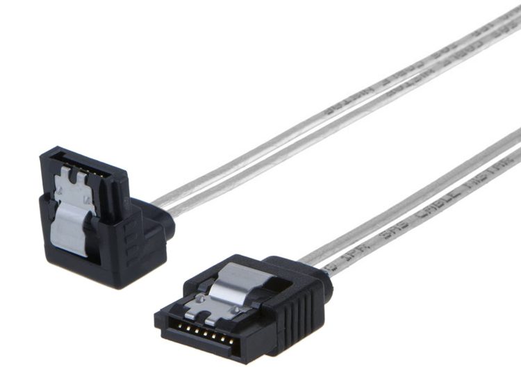 POWERTECH Καλώδιο SATA III 7pin σε 7pin 90° CAB-W034, flat, 0.3m 1 POWERTECH Καλώδιο SATA III 7pin σε 7pin 90° CAB-W034