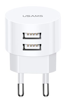 USAMS φορτιστής τοίχου T20, 2x USB, 2.1A, λευκός 1 USAMS φορτιστής τοίχου T20