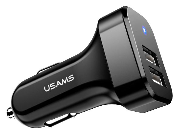 USAMS φορτιστής αυτοκινήτου C13, 2x USB, 2.1A, μαύρος 1 USAMS φορτιστής αυτοκινήτου C13