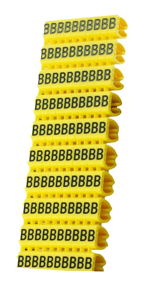 POWERTECH Clip αρίθμησης καλωδίου γράμμα B, Yellow, 10τεμ. 1 POWERTECH Clip αρίθμησης καλωδίου γράμμα B