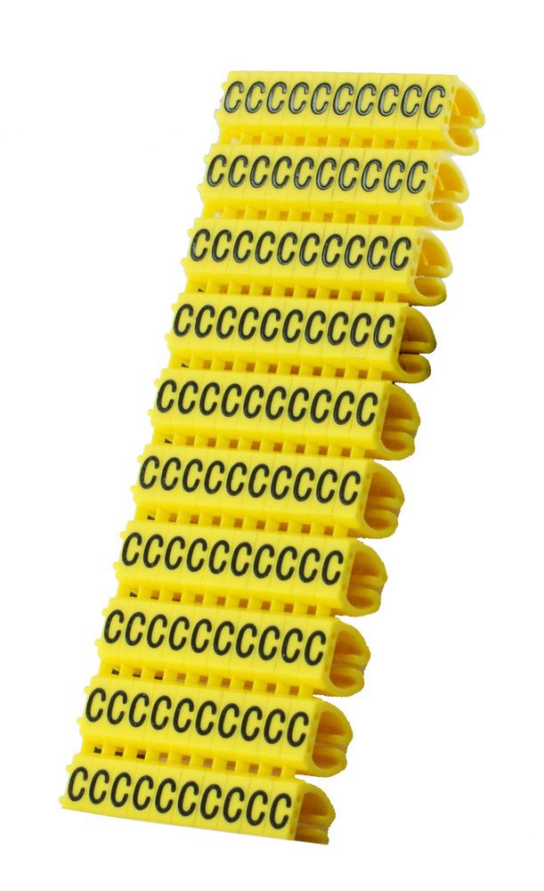 POWERTECH Clip αρίθμησης καλωδίου γράμμα C, Yellow, 10τεμ. 1 POWERTECH Clip αρίθμησης καλωδίου γράμμα C