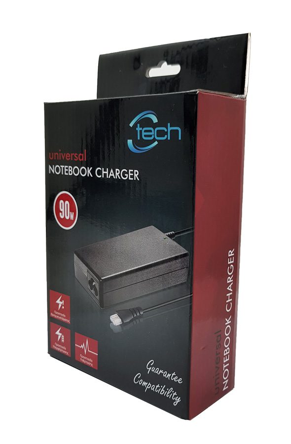 CTECH Notebook Charger CP-0001, Universal, 90W, χωρίς βύσματα 2 Universal