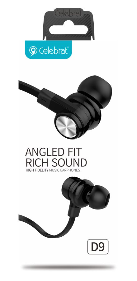 CELEBRAT earphones με μικρόφωνο D9, 10mm, 1.2m, μαύρα 5 CELEBRAT earphones με μικρόφωνο D9, 10mm, 1.2m, μαύρα - Image 5