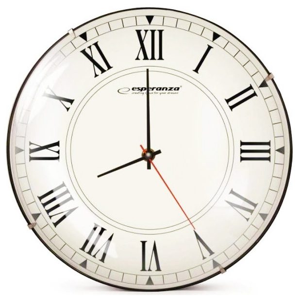 ESPERANZA Ρολόϊ τοίχου Roma EHC018R, 30cm, λευκό 1 ESPERANZA Ρολόϊ τοίχου Roma EHC018R