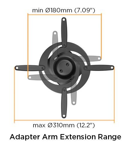 BRATECK Βάση για projectors EPB-2, οροφής, 360° περιστροφή, 15kg 6 BRATECK Βάση για projectors EPB-2, οροφής, 360° περιστροφή, 15kg - Image 6