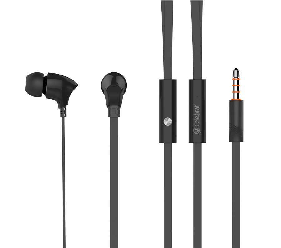 CELEBRAT Earphones με μικρόφωνο G3, on/off, 10mm, 1.2m, μαύρα 1 CELEBRAT Earphones με μικρόφωνο G3